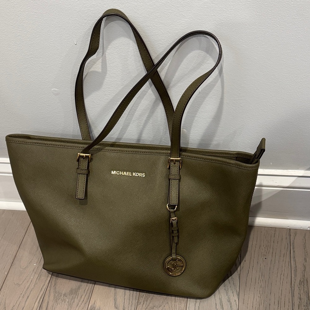 Michael Kors Dark Olive Tote Bag